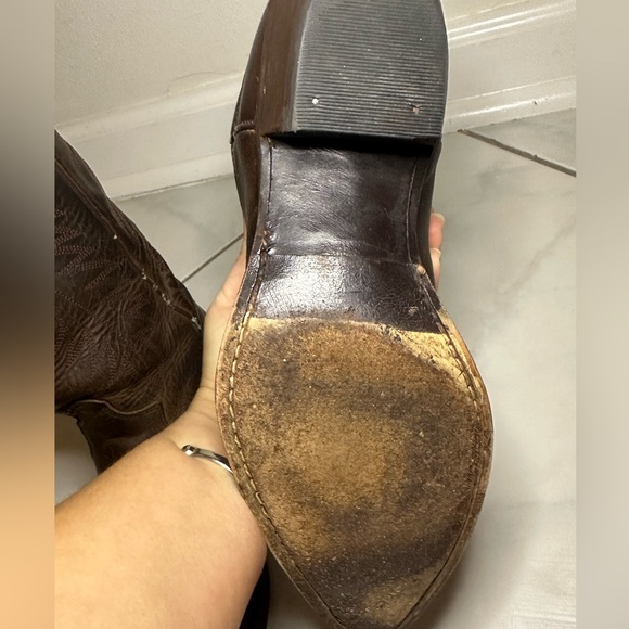 Justin’s Cowboy Boots 8C Style 4935 Pointed Toes 13.5” Brown Pointed Toe - Picture 12 of 12